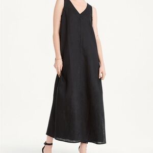 DKNY black linen maxi dress, size L